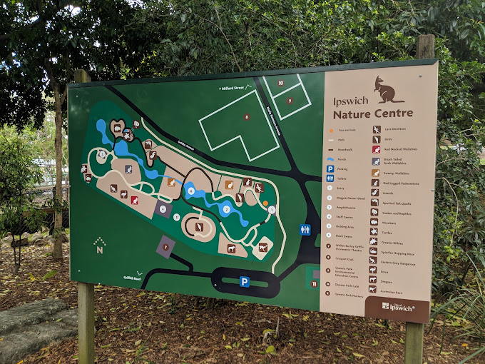Map board at the entrance to Ipswich Nature Centre