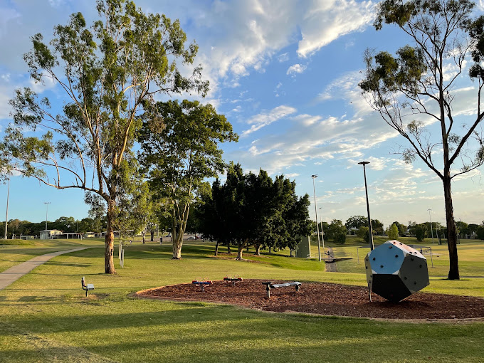 Playground with a geometric climbing dome at Limestone Park